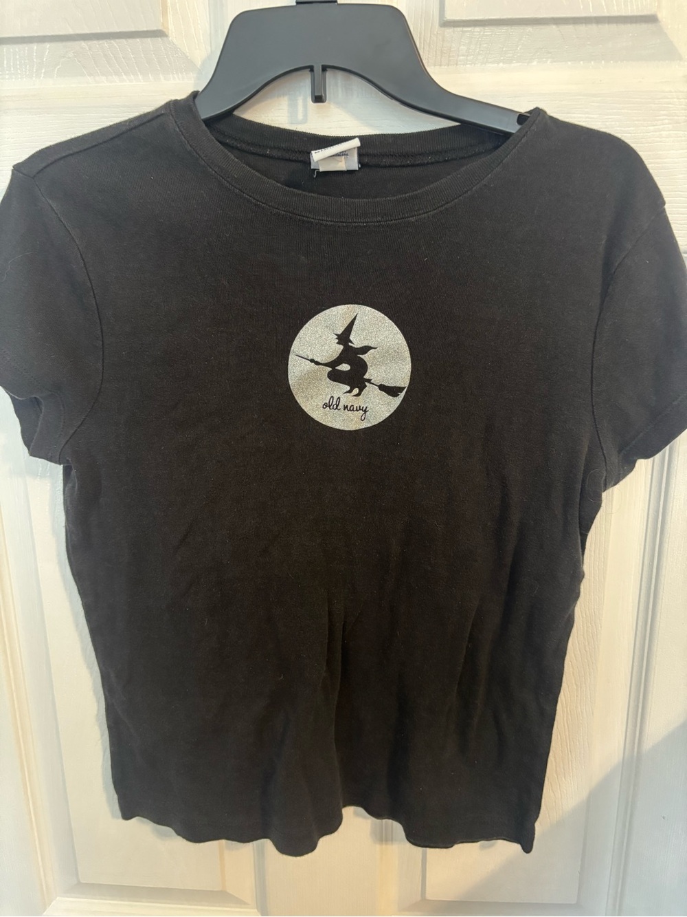 Old Navy Black Graphic Witch Halloween Tee